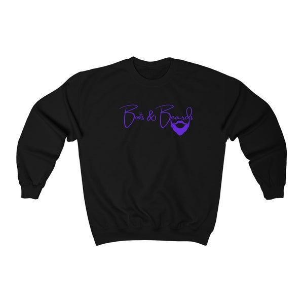 Heavy Blend™ Crewneck Sweatshirt Purple Logo