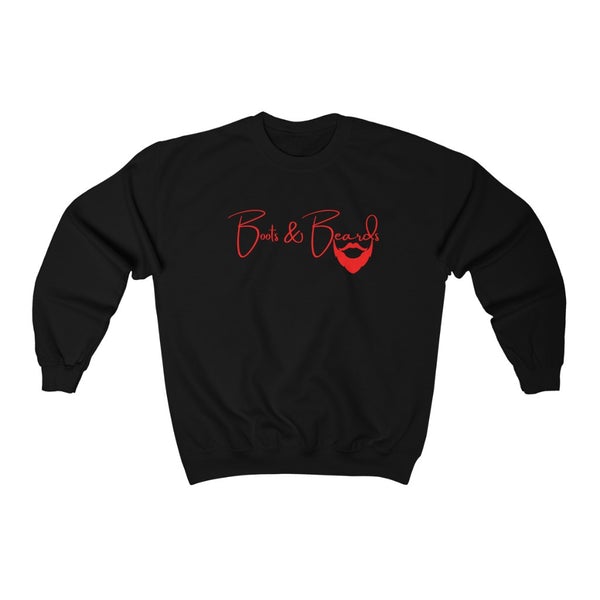 Heavy Blend™ Crewneck Sweatshirt Red Logo