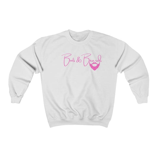 Heavy Blend™ Crewneck Sweatshirt Pink Logo