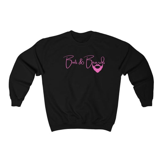 Heavy Blend™ Crewneck Sweatshirt Pink Logo