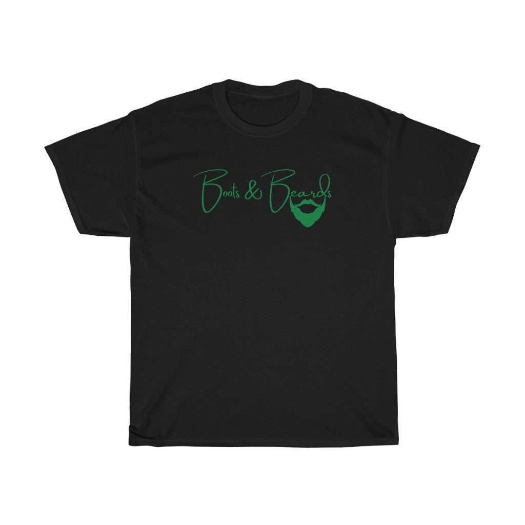 Unisex Heavy Cotton Tee Green Logo