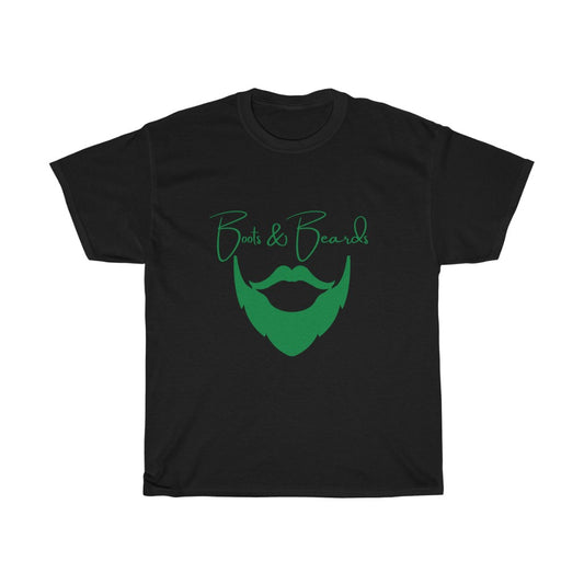 Unisex Heavy Cotton Tee Green Logo