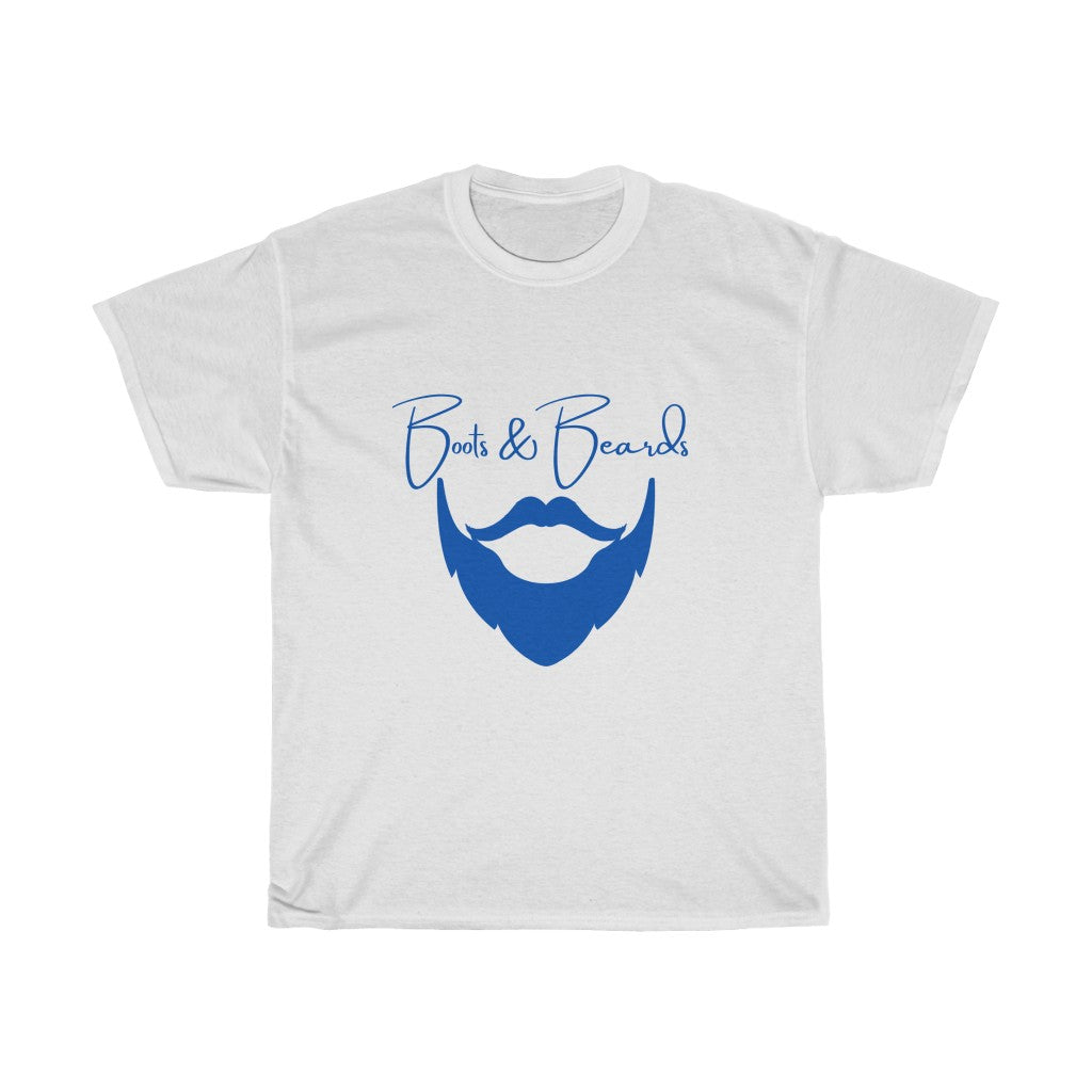 Unisex Heavy Cotton Tee Blue Logo