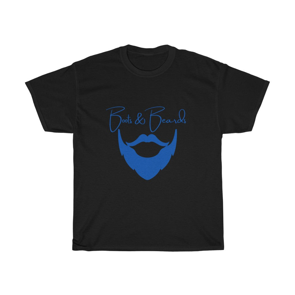 Unisex Heavy Cotton Tee Blue Logo