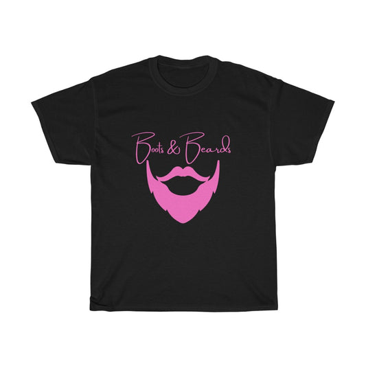 Unisex Heavy Cotton Tee Pink Logo