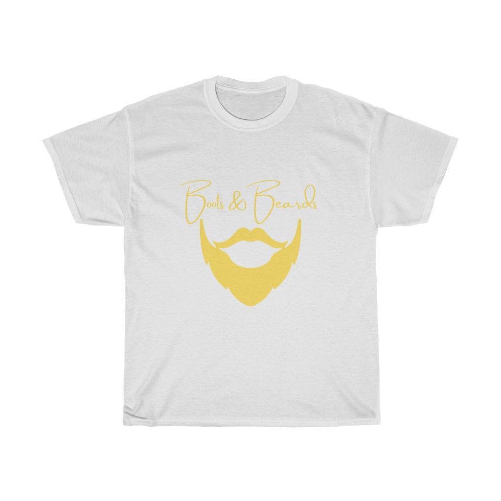 Unisex Heavy Cotton Tee Yellow Logo