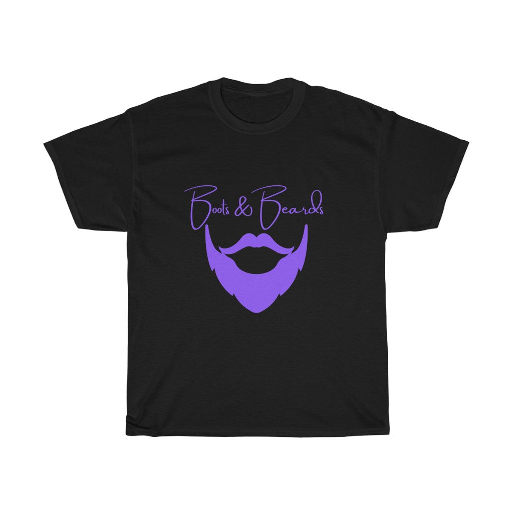 Unisex Heavy Cotton Tee Purple Logo