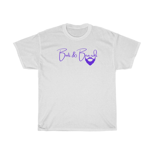 Unisex Heavy Cotton Tee Purple Logo