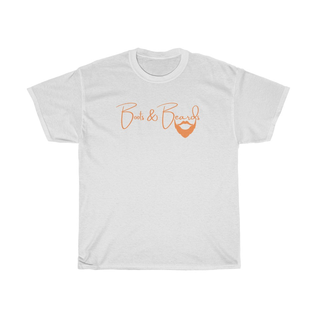 Unisex Heavy Cotton Tee Orange Logo