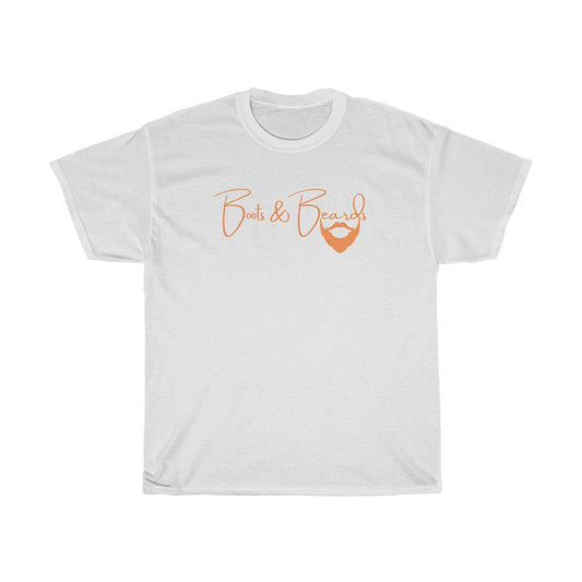 Unisex Heavy Cotton Tee Orange Logo