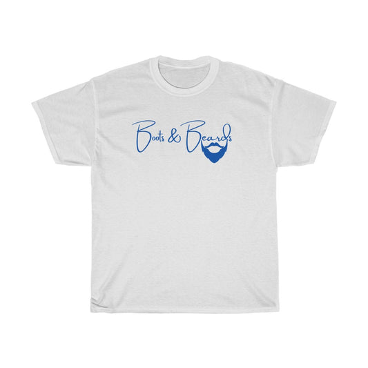 Unisex Heavy Cotton Tee Blue Logo