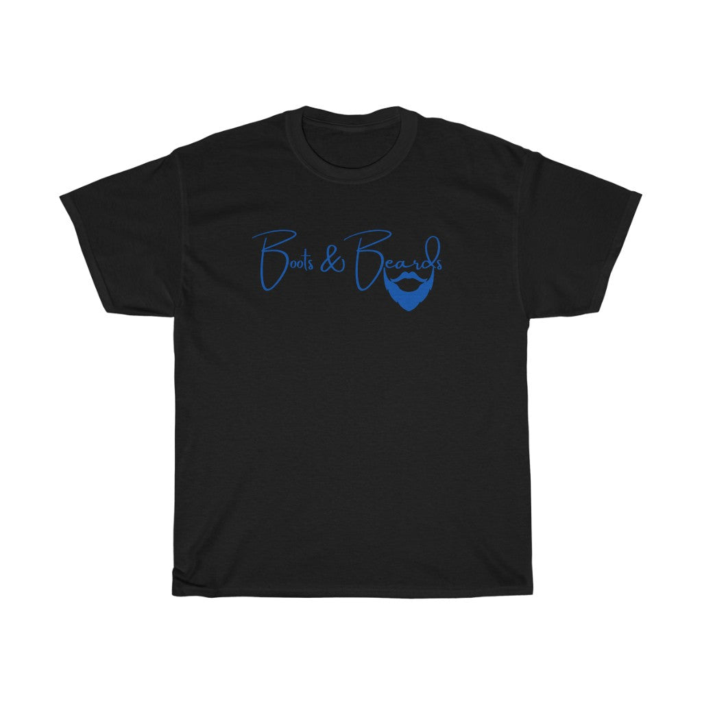 Unisex Heavy Cotton Tee Blue Logo